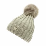 bonnet pompom fourrure vison