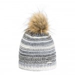 bonnet pompon fausse fourrure Eisglut Marlene gris melange