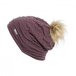 bonnet pompon fausse fourrure Eisglut Romy pourpre