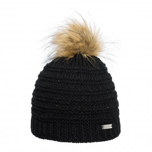 bonnet pompon fausse fourrure Eisglut loretta noir