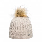Bonnet pompon fausse fourrure Eisglut Alice beige