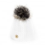 U Capa Bonnet pompon fuasse fourrure Petia blanc