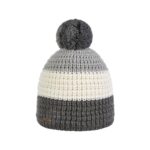 Bonnet ski pompon Brekka bianco stripe pon gris BRFM4003 GRY