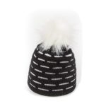 bonnet pompon fausse fourrure Eisbar Aldona noir blanc