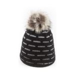 bonnet pompon fausse fourrure Eisbar Aldona noir gris