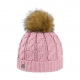 Bonnet Junior Pompon Eco Fourrure Rose